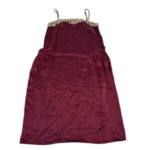 Mes Demoiselles Red Silk Floral Lace Sleeveless Dress Women's FR 42 US 12